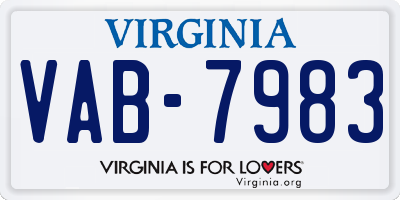 VA license plate VAB7983