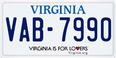 VA license plate VAB7990