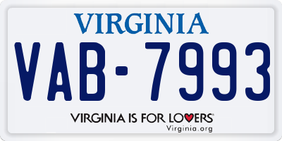 VA license plate VAB7993