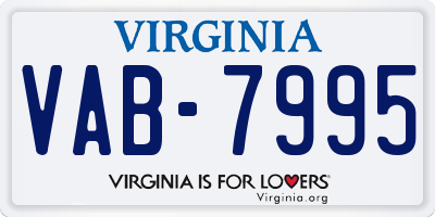 VA license plate VAB7995