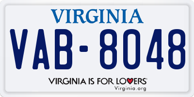 VA license plate VAB8048