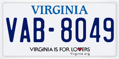 VA license plate VAB8049