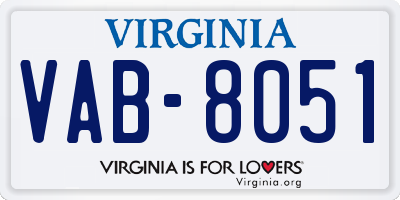 VA license plate VAB8051