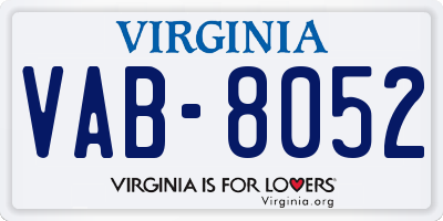 VA license plate VAB8052