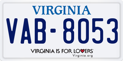 VA license plate VAB8053