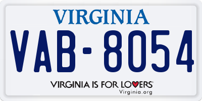 VA license plate VAB8054