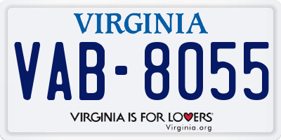 VA license plate VAB8055