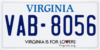 VA license plate VAB8056