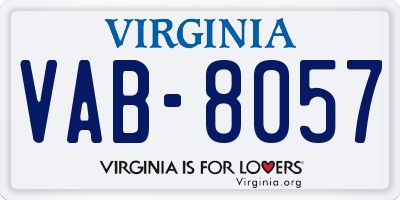 VA license plate VAB8057