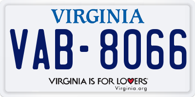 VA license plate VAB8066