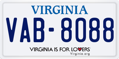 VA license plate VAB8088