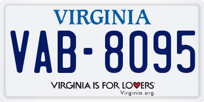 VA license plate VAB8095