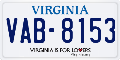 VA license plate VAB8153