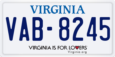 VA license plate VAB8245