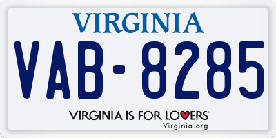 VA license plate VAB8285