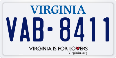 VA license plate VAB8411