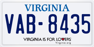 VA license plate VAB8435