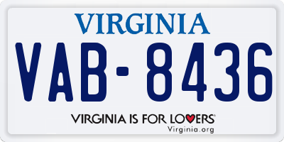VA license plate VAB8436
