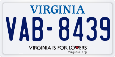 VA license plate VAB8439