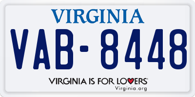 VA license plate VAB8448