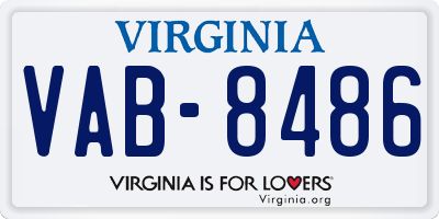 VA license plate VAB8486