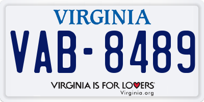 VA license plate VAB8489
