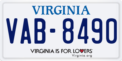 VA license plate VAB8490