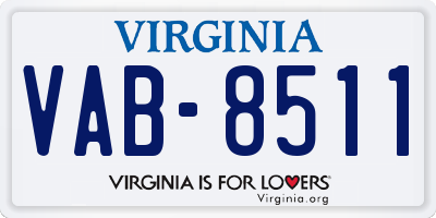 VA license plate VAB8511