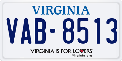 VA license plate VAB8513
