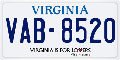 VA license plate VAB8520