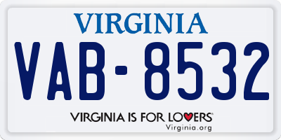 VA license plate VAB8532