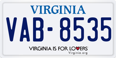 VA license plate VAB8535