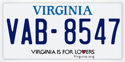 VA license plate VAB8547