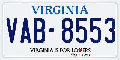 VA license plate VAB8553