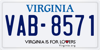 VA license plate VAB8571