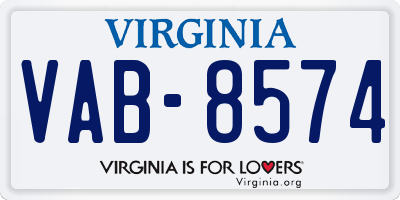 VA license plate VAB8574
