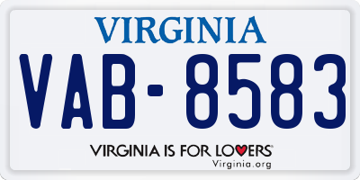 VA license plate VAB8583