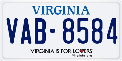 VA license plate VAB8584