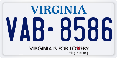VA license plate VAB8586