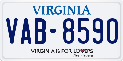 VA license plate VAB8590