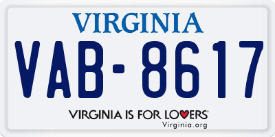 VA license plate VAB8617