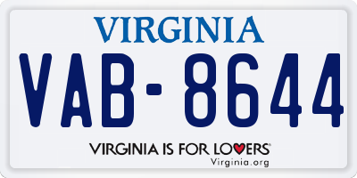 VA license plate VAB8644