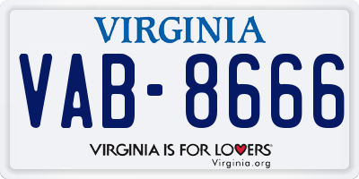 VA license plate VAB8666