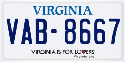 VA license plate VAB8667