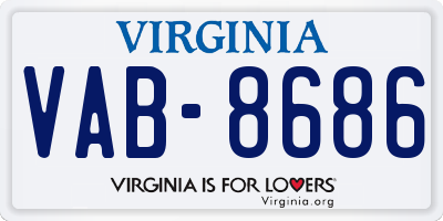 VA license plate VAB8686