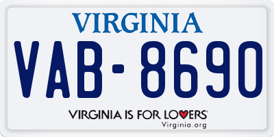 VA license plate VAB8690