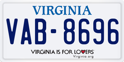 VA license plate VAB8696