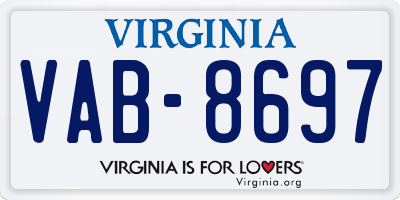 VA license plate VAB8697