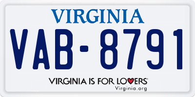 VA license plate VAB8791