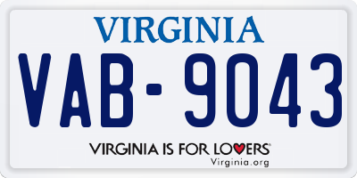 VA license plate VAB9043